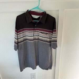 Vintage Palmland Club Men's XL Striped Polo Shirt